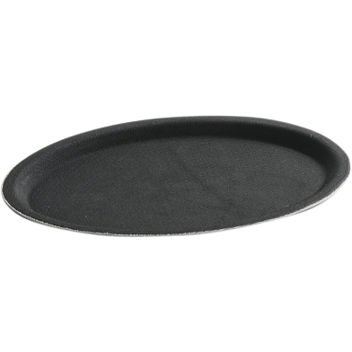 IHW Tray Fiber Non-Slip Black 16 Inch Oval - 1600CTUSAB image