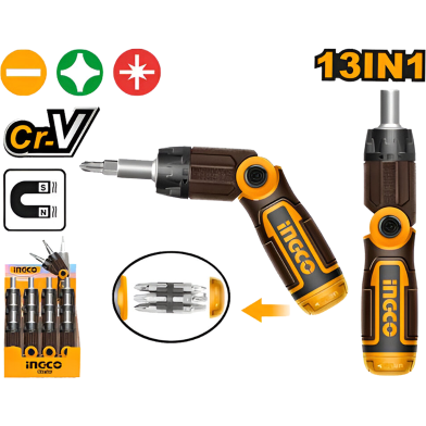 INGCO AKISD1208 Ratchet Screwdriver Set 13 In 1 image