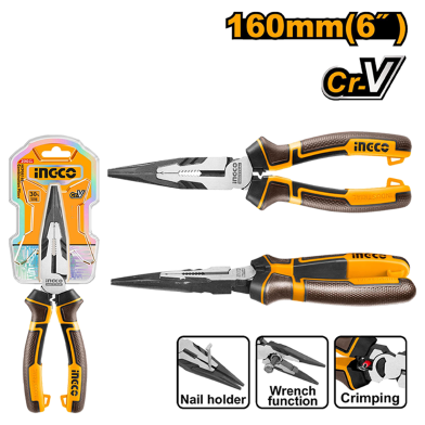 INGCO HHLNP28160 High Leverage Long Nose Pliers image