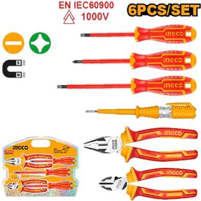 INGCO HKIST3061 Insulated Hand Tools Set 6 Pcs image