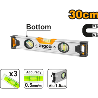 INGCO HSL38030M Spirit Level With Powerful Magnets image