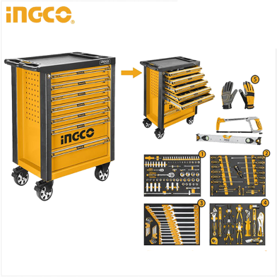 INGCO HTCS271621 Tool Chest Set - 7 Drawer 162 Pcs image