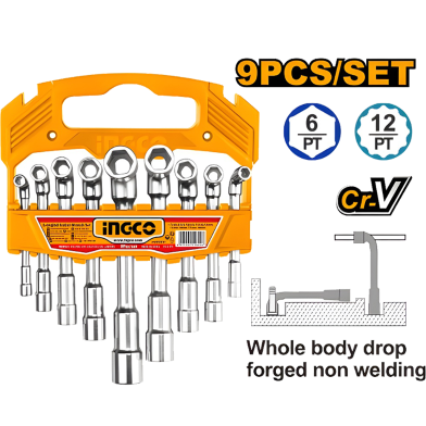 INGCO LASWT0901 L-angled Socket Wrench Set image