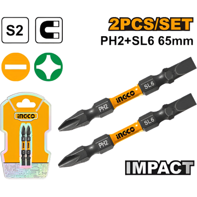 INGCO SDBIM72HL665 Impact Screwdriver Bits 2 Pcs image