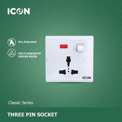 Icon Classic 3pin Multi Socket With Switch image