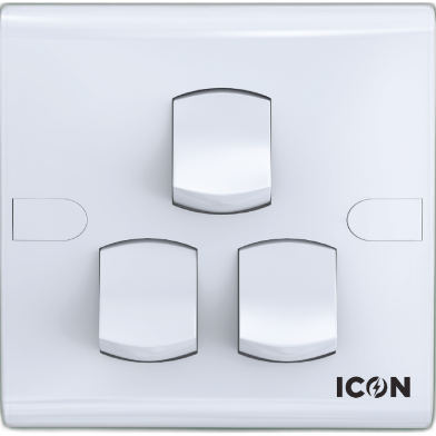 Icon Classic Three Gang One Way Switch image