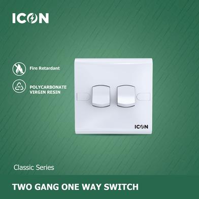 Icon Classic Two Gang One Way Switch image