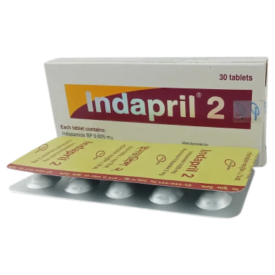 Indapril 0.625mg, 2mg Tablet–10's Strip image