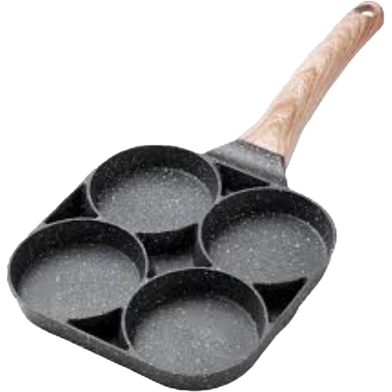 Individual 4-Hole Omelet Pan for Burger Eggs Ham PanCake Maker Frying Pans Non-Stick No Oil-Smoke Breakfast Grill Wok Exquisite Product image