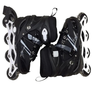 Inline Roller Skates Shoes Black And White - 1 pair - (34-38) image