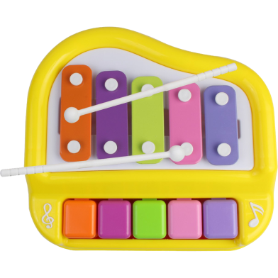 Instrument 5 Key Striking Organ And Xylophone Musical Toy With 2 Mallets For Kids - Multicolor (8301) image
