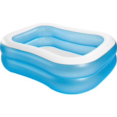 Intex 57180 Rectangular Swimming Pool, White Blue, 203 x 152 x 48 cm - 540 Liters image