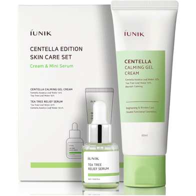 Iunik Centella Edition Skincare Set (60 Ml Gel Cream Plus 15 Ml Serum) image