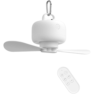 JISULIFE FA16 Portable 8000mAh USB Rechargeable Remote Control Ceiling Fan - White image