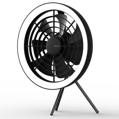 JISULIFE FA17 Outdoor LED Ceiling Fan with mini Tripod Stand - Black image