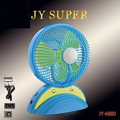 JY SUPER JY-6880 Rechargeable AC/DC Lithium Battery Multiple Modes Portable Table Fan With Light image