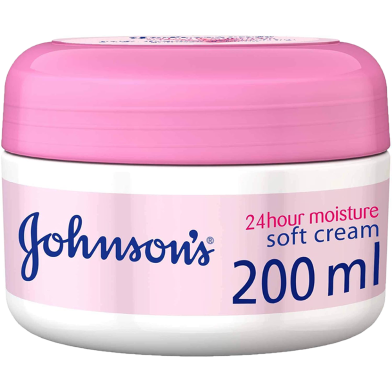Johnson's 24 hour Moisture Soft Cream 200 ml For Face And Body All Skin Types | Dubai image