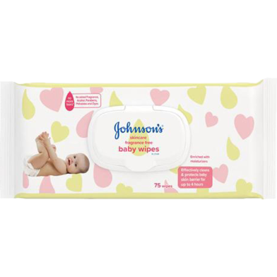 Johnsons Skincare Fragrance Free Baby Wipes 75 pcs image