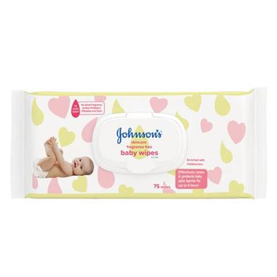 Johnsons Skincare Fragrance Free Baby Wipes 75 pcs - (Thailand) image