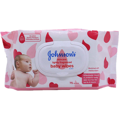 Johnsons Skincare Lightly Fragranced Baby Wipes 75 Pcs - Thailand image