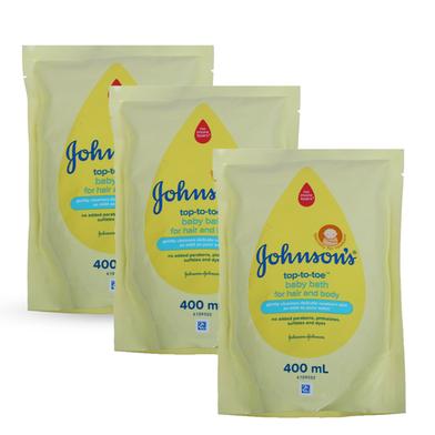 Johnsons Top To Toe Hair and Body Baby Bath 400ml(3pcs Combo) (Thailand) image