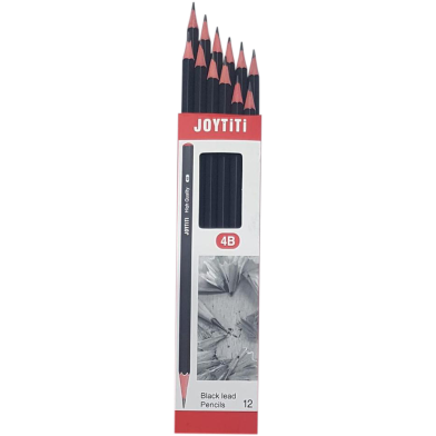 Joytiti 4B Black Lead Pencil - 12 Pcs image