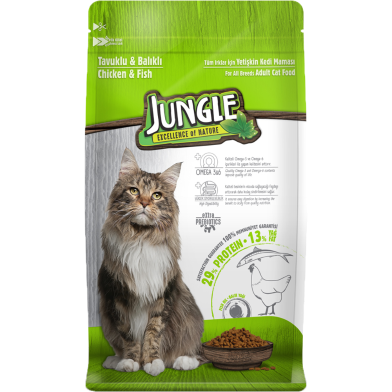 Jungle Adult Cat Food Chicken and Fish 15 kg image