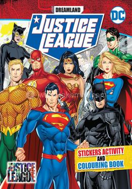 Justice League Stickers Activity and Colouring Book image