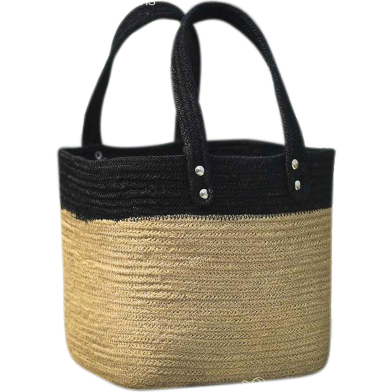 Jute Multipurpose Hamper 7.5x7.5 Inch Natural And Black image