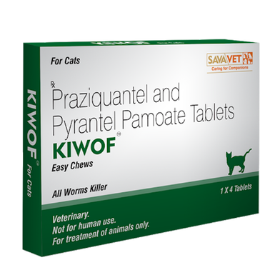 Sava Vet Kiwof Cat Dewormer Chewable Tablets - 1 Pcs image