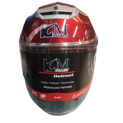 KM Motorcycle Half Face Helmet - Red image