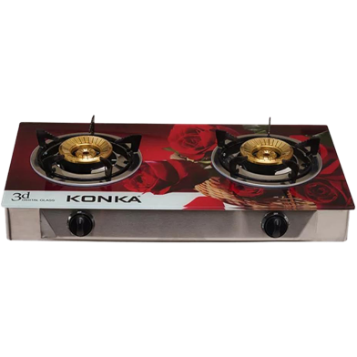 KONKA KGLPG601-3D GAS STOVE -GLASS TOP DOUBLE BURNER (LPG) image