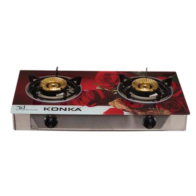 KONKA KGLPG601-3D GAS STOVE -GLASS TOP DOUBLE BURNER (LPG) image