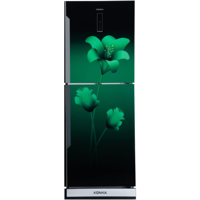 KONKA Refrigerator-KRB-307EVB-3D Green Lily, Bottom Freezer, with Digital Display (307 LTR) image