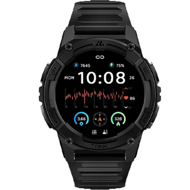 KOSPET TANK S2 1.32 Inch AMOLED Smart Watch With GPS And 5ATM Waterproof- Black image