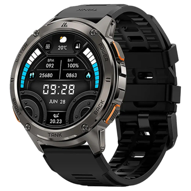 KOSPET TANK T3 1.43 Inch HD AMOLED With 130 Plus Sports Modes Military-Grade Smart Watch - Black image