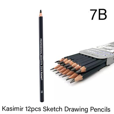 Kasimir 7B 12pcs Graphite Sketching Pencils Professional Sketc;6h Pencils Set for Drawing image