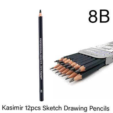 Kasimir 8B 12pcs Graphite Sketching Pencils Professional Sketc 6h Pencils Set for Drawing image