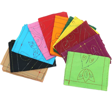 Katha For Baby Cotton Nokshi Katha Combo Pack Of Big Size Baby Nokshi Katha - Multicolor image