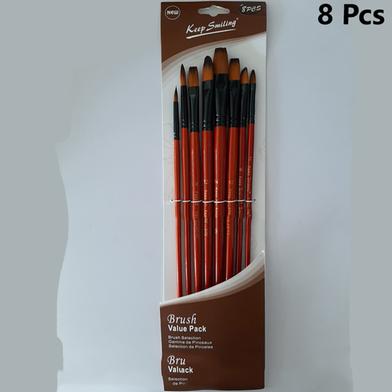 KeepSmiling Long Handle Keep Smiling Artist Mix Brush Set-8 Pcs image