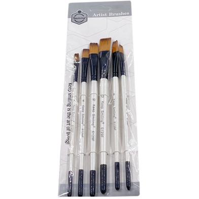 Keep Smiling Artist Flat Brush, 6 Pcs image