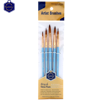 Keep Smiling Artist Round Brush Value Pack Set, 5Pcs image