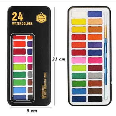 Keep Smiling Box For Professional Artists, Watercolors Cake Paint - 24 Color image