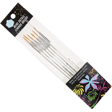 Keep Smiling Mini Detail Liner Brushes Pack Of 6 image