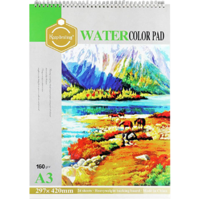 Keep Smiling Water Color Pad (160gm 24 Sheets- A3) image