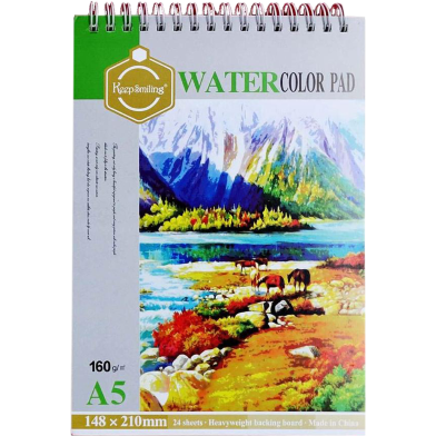 Keep Smiling Water Color Pad (160gm 24 Sheets- A5) image