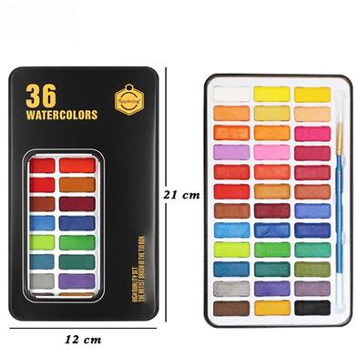 Keep Smiling Watercolor Set in Tin Box 36 Colors - Black Color Tin Box image