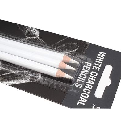 Keep Smiling TB-1010 White Charcoal Pencils 3 Pcs Set