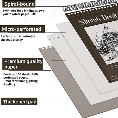 SKYGOLD KEEPSMILING 160GSM A4 SKETCH PAD WITH 3PCS