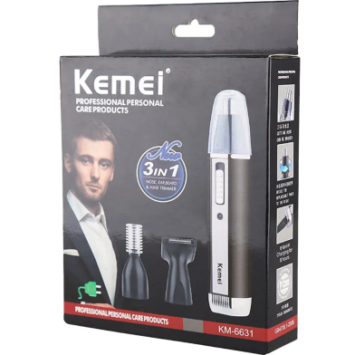 Kemei KM-6631 3 in 1 Nose, Ear, Hair Trimmer Kit image
